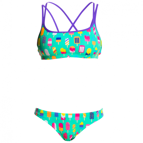 FUNKITA Popsicle Parade Criss Cross Sports Купальник спортивный раздельный для бассейна