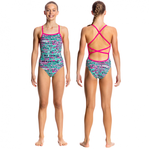 FUNKITA Minty Madness Strapped Купальник для бассейна детский спортивный