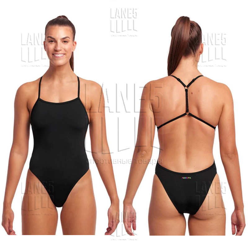 FUNKITA Still Black Twisted Купальник спортивный